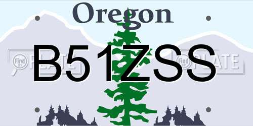 B51ZSS Oregon License Plate