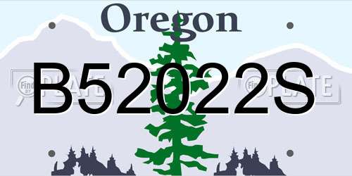 B52022S Oregon License Plate
