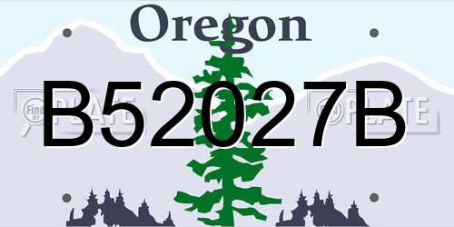 B52027B Oregon License Plate