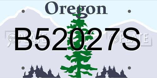 B52027S Oregon License Plate
