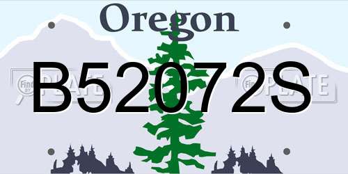 B52072S Oregon License Plate