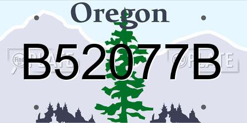 B52077B Oregon License Plate