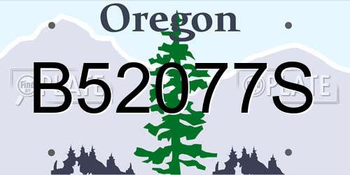 B52077S Oregon License Plate