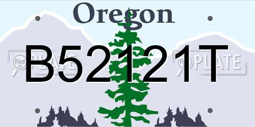 B52121T Oregon License Plate