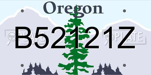B52121Z Oregon License Plate