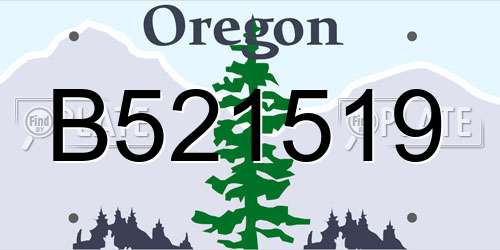 B521519 Oregon License Plate