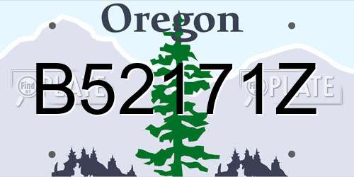 B52171Z Oregon License Plate