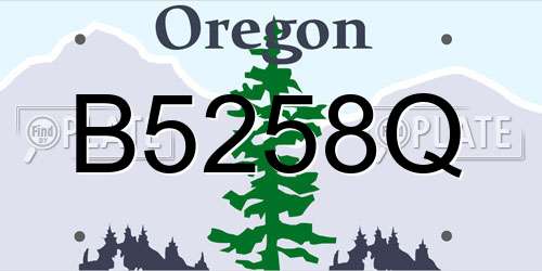 B5258Q Oregon License Plate