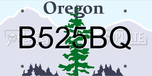 B525BQ Oregon License Plate