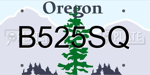 B525SQ Oregon License Plate
