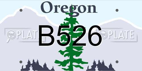 B526 Oregon License Plate