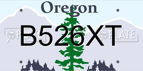B526XT Oregon License Plate