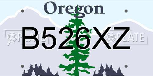 B526XZ Oregon License Plate