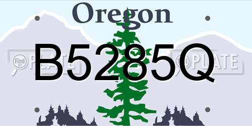 B5285Q Oregon License Plate