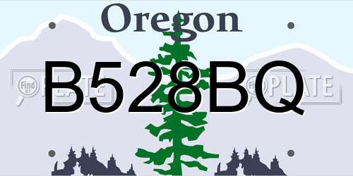 B528BQ Oregon License Plate