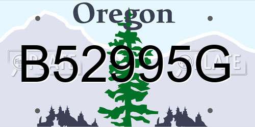 B52995G Oregon License Plate