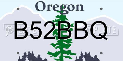 B52BBQ Oregon License Plate