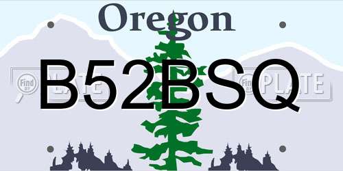 B52BSQ Oregon License Plate