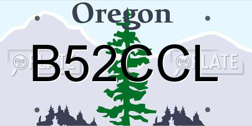 B52CCL Oregon License Plate