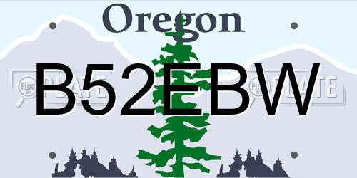 B52EBW Oregon License Plate