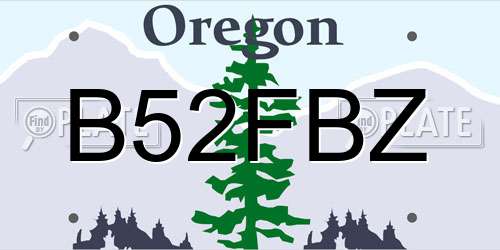 B52FBZ Oregon License Plate