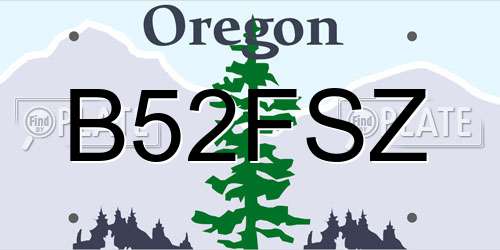 B52FSZ Oregon License Plate