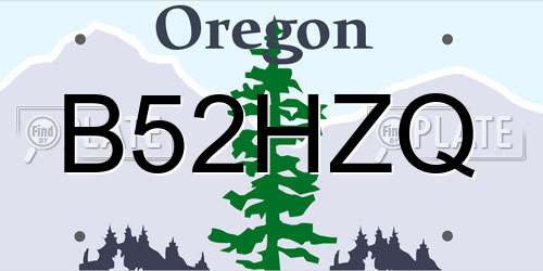 B52HZQ Oregon License Plate