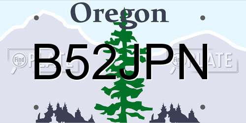 B52JPN Oregon License Plate