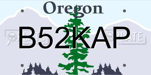 B52KAP Oregon License Plate