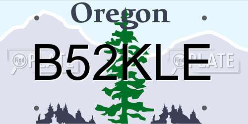 B52KLE Oregon License Plate