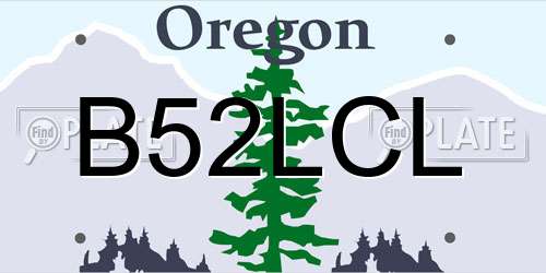 B52LCL Oregon License Plate