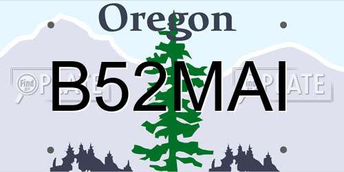 B52MAI Oregon License Plate