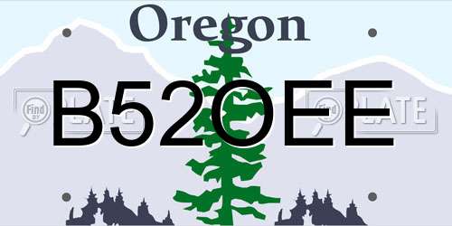 B52OEE Oregon License Plate