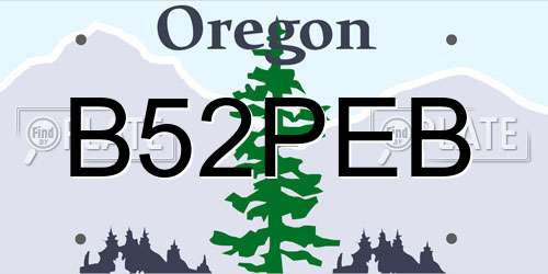 B52PEB Oregon License Plate
