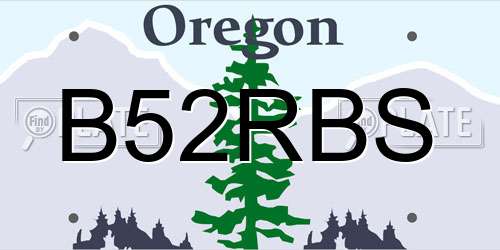 B52RBS Oregon License Plate