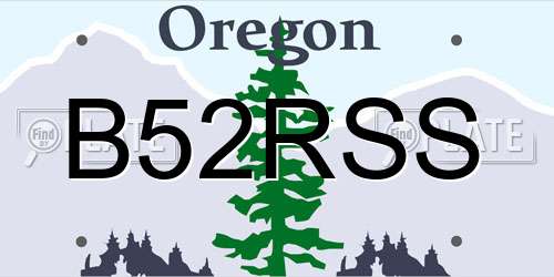 B52RSS Oregon License Plate