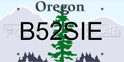 B52SIE Oregon License Plate