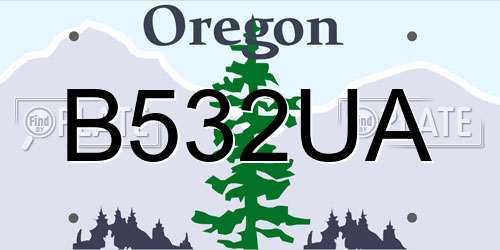 B532UA Oregon License Plate