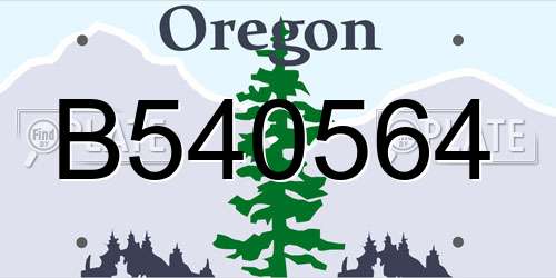 B540564 Oregon License Plate