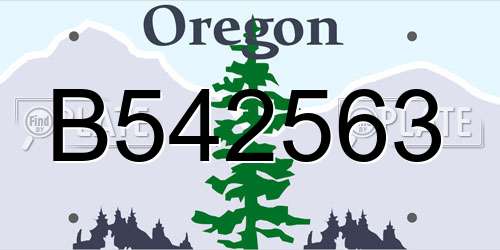 B542563 Oregon License Plate