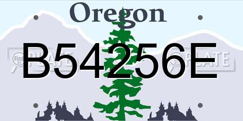 B54256E Oregon License Plate