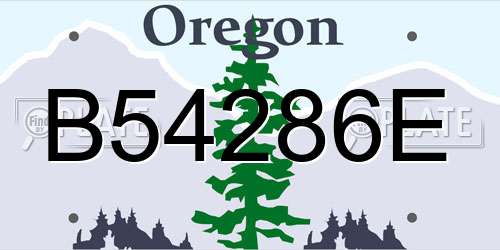 B54286E Oregon License Plate