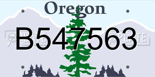 B547563 Oregon License Plate