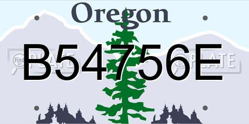 B54756E Oregon License Plate