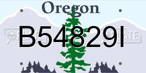 B54829I Oregon License Plate