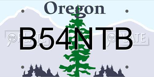 B54NTB Oregon License Plate