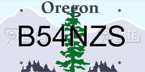 B54NZS Oregon License Plate