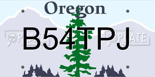 B54TPJ Oregon License Plate