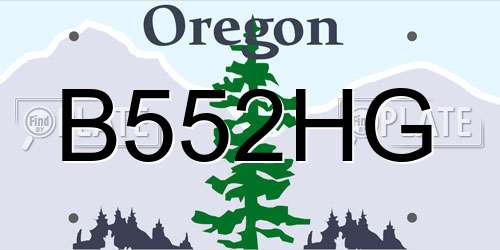 B552HG Oregon License Plate