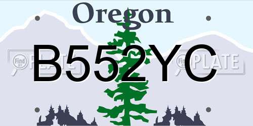 B552YC Oregon License Plate